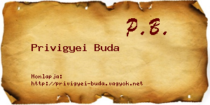 Privigyei Buda névjegykártya